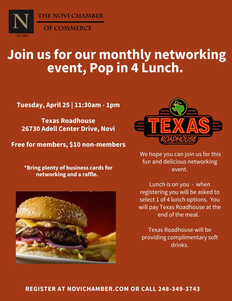 Pop In 4 Lunch at Texas Roadhouse