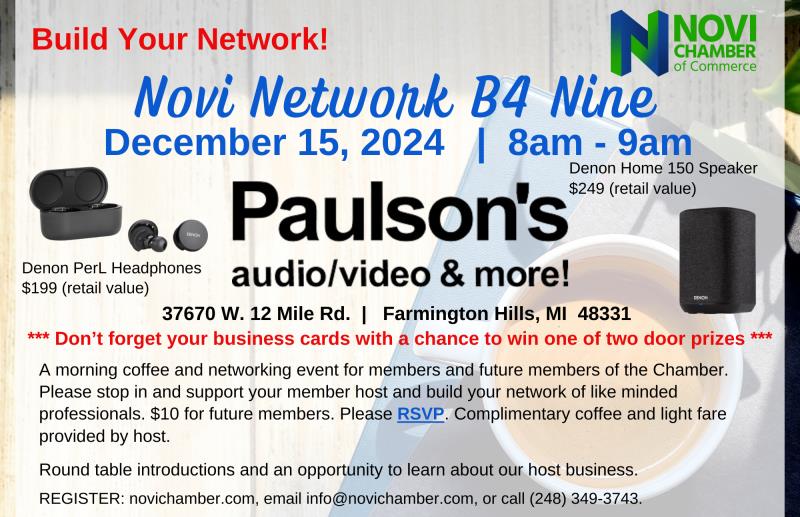 Novi Network B4 Nine at Paulson's